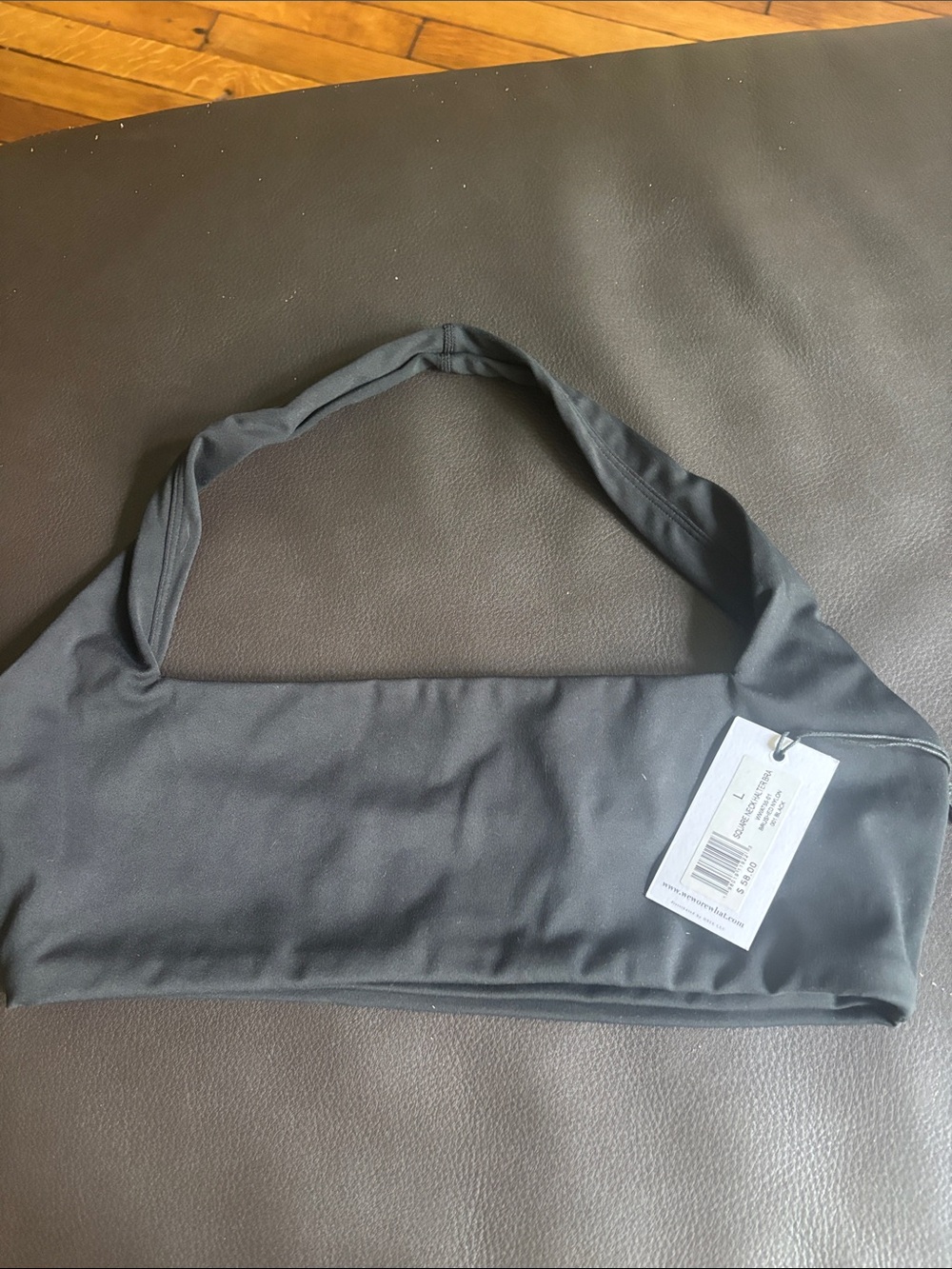 WeWoreWhat Black Square-Neck One-Shoulder Top